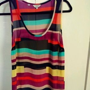 Guess Tank Sheer Sz M Multicolored